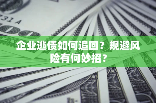 武汉企业逃债如何追回？规避风险有何妙招？