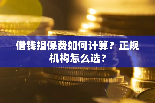 武汉借钱担保费如何计算？正规机构怎么选？