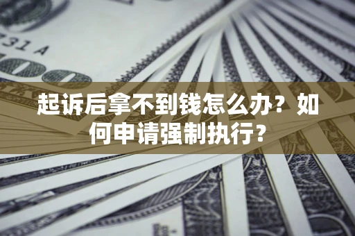 武汉起诉后拿不到钱怎么办？如何申请强制执行？