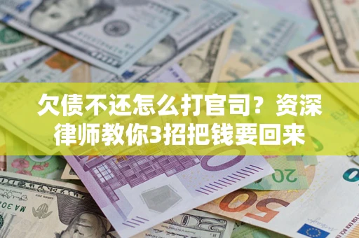 武汉欠债不还怎么打官司？资深律师教你3招把钱要回来