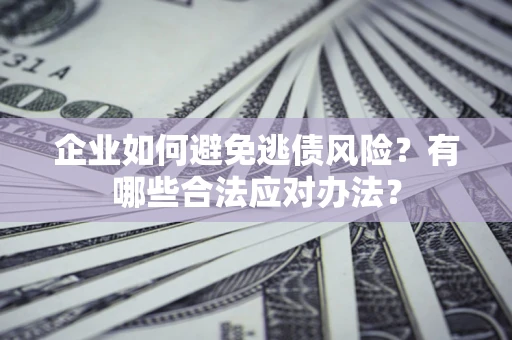 武汉企业如何避免逃债风险？有哪些合法应对办法？